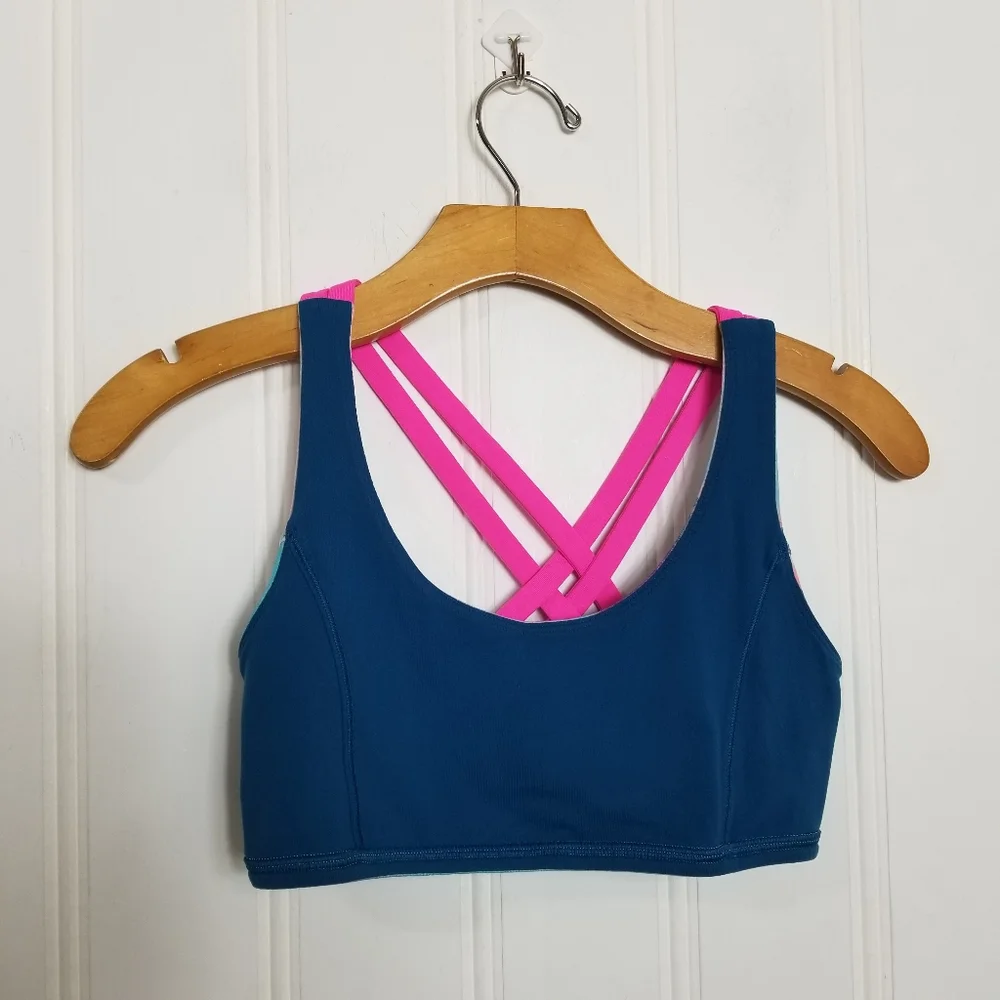 Ivivva Lululemon Sports Bra Girls S/M Vitality Reversible Strappy Athleisure